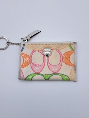 Coach Hamptons Scribble Mini Skinny Wallet
